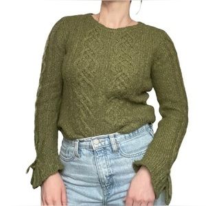 Royal Robbins green cable knit sweater, size M